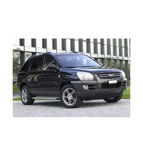 Tubi laterali in acciaio inox lucido Kia Sportage dal 2004 al 2007