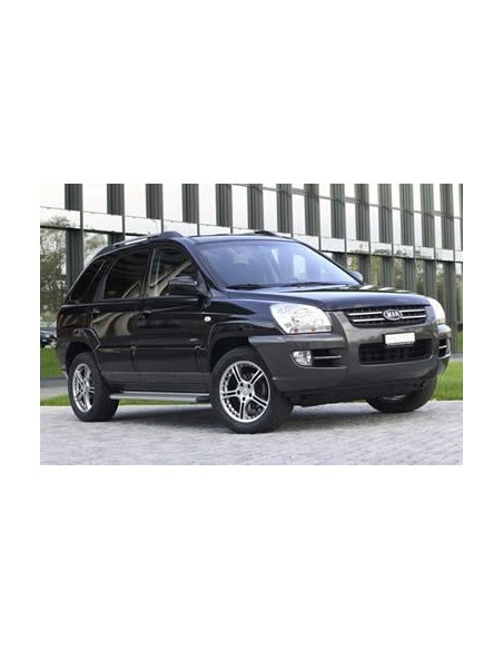 Tubi laterali in acciaio inox lucido Kia Sportage dal 2004 al 2007