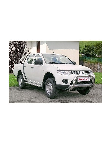 Tubi laterali in acciaio inox lucido Mitsubishi L200 Double Cab 2010 2014