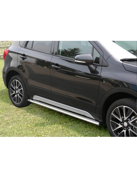 Tubi laterali ovali di protezione acciaio inox lucido Suzuki S Cross 2013 2