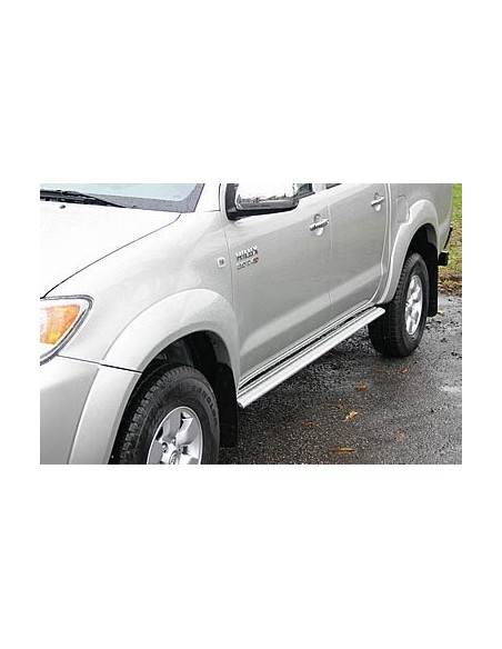Tubi laterali ovali di protezione alluminio Toyota Hilux Double Cab 2005 20