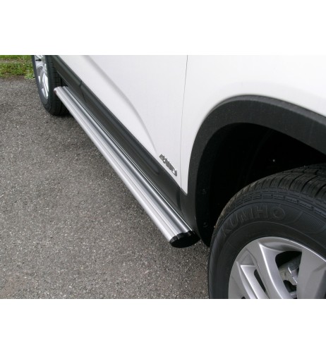 Tubi laterali ovali di protezione in alluminio Kia Sorento fino al 2008