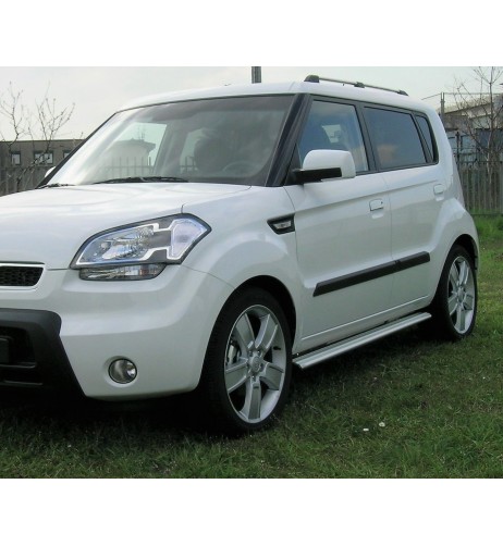 Tubi laterali ovali di protezione in alluminio Kia Soul dal 2009 al 2013