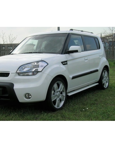 Tubi laterali ovali di protezione in alluminio Kia Soul dal 2009 al 2013
