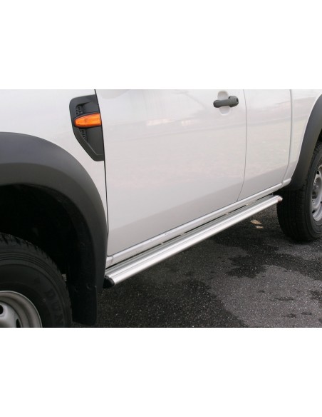 Tubi laterali ovali in alluminio di protezione Mazda BT50 Super Cab 2007 20