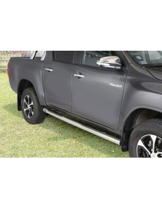 Tubi laterali protezione inox lucido Toyota Hilux doppia cabina dal 2016