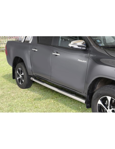 Tubi laterali protezione inox lucido Toyota Hilux doppia cabina dal 2016