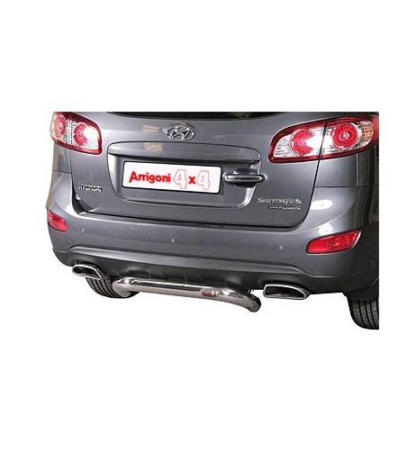 Tubo di protezione posteriore acciaio inox lucido Hyundai Santa Fe 2010 20