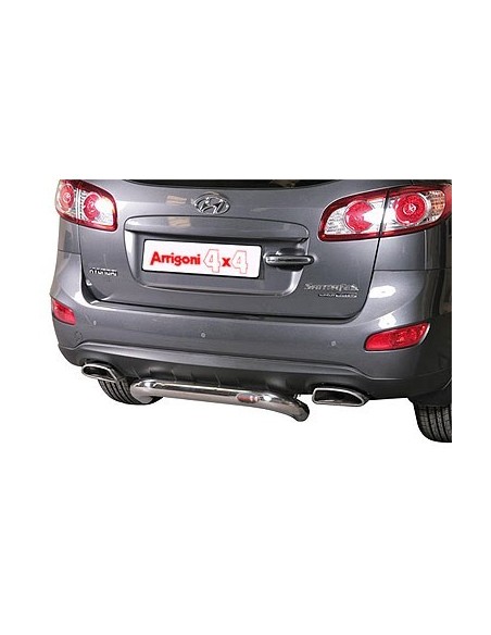Tubo di protezione posteriore acciaio inox lucido Hyundai Santa Fe 2010 20