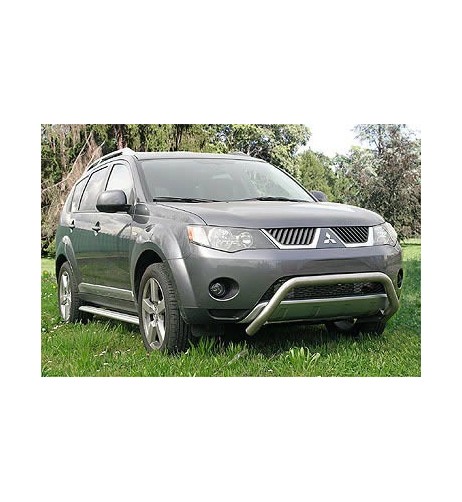 Tubo di protezione posteriore inox lucido 60mm Mitsubishi Outlander 2007 20