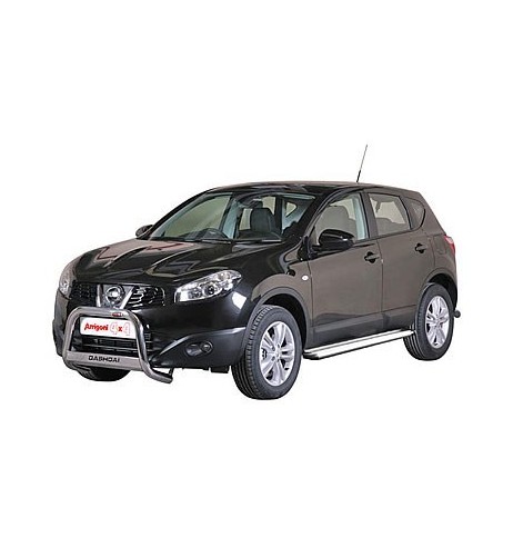 Tubo di protezione posteriore inox lucido 70mm Nissan Qashqai dal 2010 al 2