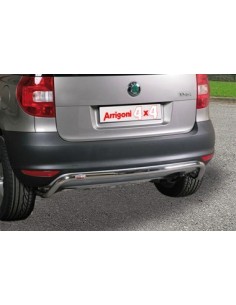 Tubo di protezione posteriore inox lucido 70mm Skoda Yeti dal 2009 al 2013