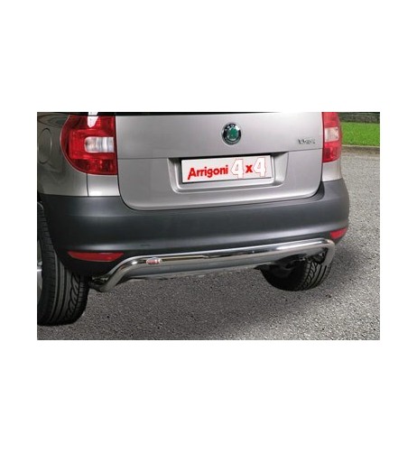 Tubo di protezione posteriore inox lucido 70mm Skoda Yeti dal 2009 al 2013