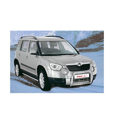 Tubo di protezione posteriore inox lucido 70mm Skoda Yeti dal 2009 al 2013