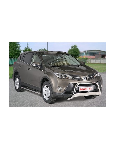 Tubo di protezione posteriore inox lucido 70mm Toyota Rav4 2013 2015
