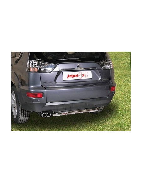 Tubo di protezione posteriore inox lucido Mitsubishi Outlander dal 2010 al 