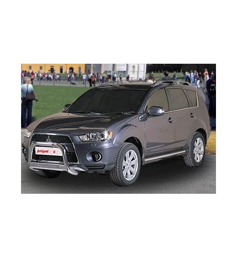 Tubo di protezione posteriore inox lucido Mitsubishi Outlander dal 2010 al 