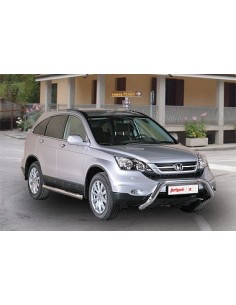 Tubo protezione posteriore inox lucido 70mm Honda CR V dal 2010 al 2012 2