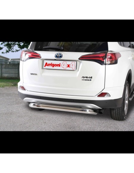 Tubo protezione posteriore inox lucido 70mm Toyota Rav4 Hybrid dal 2016