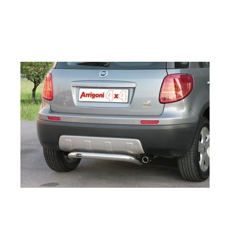 Tubo protezione posteriore inox lucido Fiat Sedici senza gancio traino