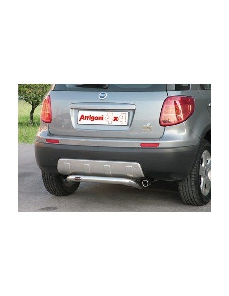 Tubo protezione posteriore inox lucido Fiat Sedici senza gancio traino