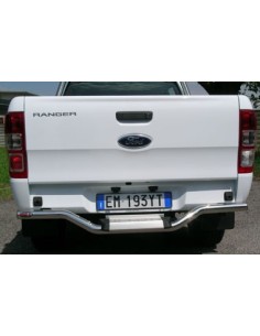 Tubo protezione posteriore inox lucido Ford Ranger Double Cab 2012 2022