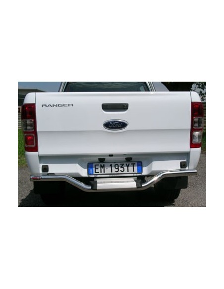 Tubo protezione posteriore inox lucido Ford Ranger Double Cab 2012 2022