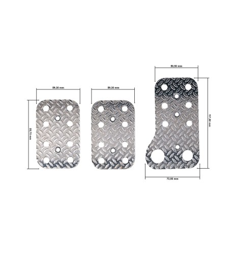 PE333 Kit pedaliere auto in alluminio anodizzato acceleratore corto