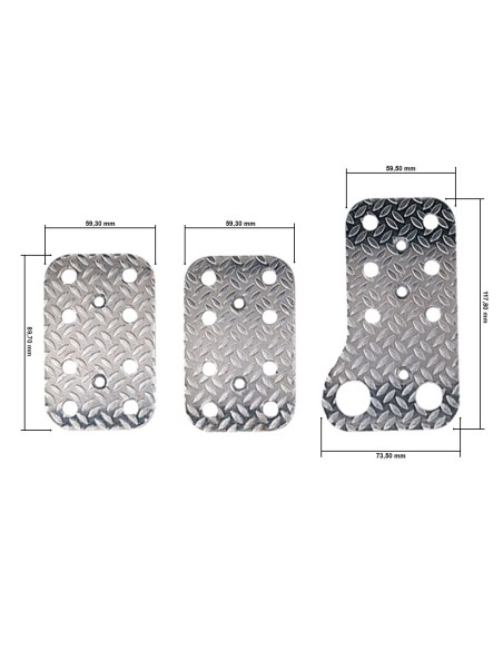 PE333 Kit pedaliere auto in alluminio anodizzato acceleratore corto