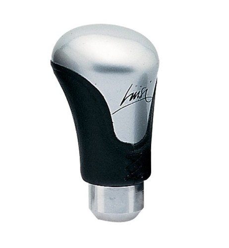 Pomello cambio universale CORTO verniciato argento e pelle nera