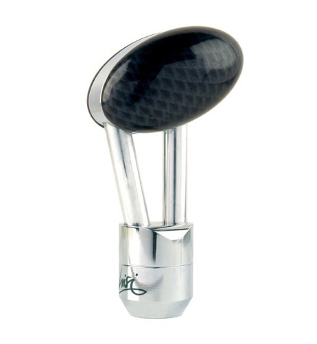 Pomello cambio universale GT in alluminio cromato con inserti in carbonio