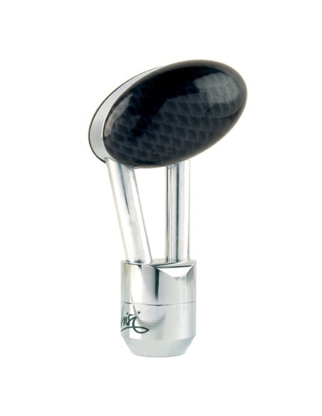 Pomello cambio universale GT in alluminio cromato con inserti in carbonio