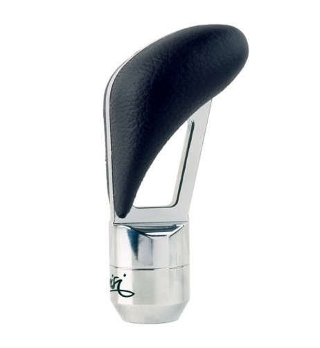 Pomello cambio universale STRADA in alluminio cromato con inserti in pelle 