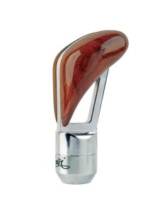 Pomello cambio universale STRADA in alluminio cromato con inserti in radica