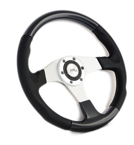 Volante universale Luisi Evolution 2B 360mm in poliuretano nero e carbon look