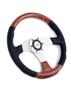 Volante universale Luisi Evolution 2B 360mm in poliuretano nero e radica lo 2