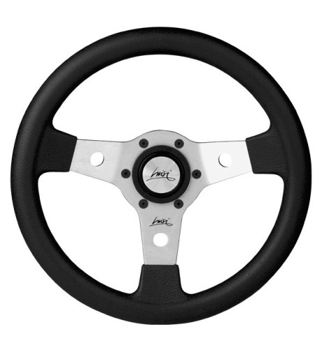 Volante universale Luisi Falcon 31 310mm in tanegum nero con razza bianca