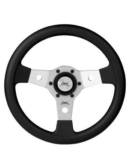 Volante universale Luisi Falcon 31 310mm in tanegum nero con razza bianca