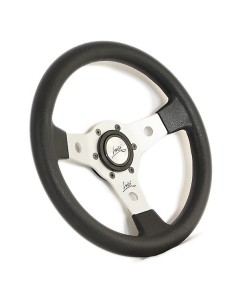 Volante universale Luisi Falcon 31 310mm in tanegum nero con razza bianca 2