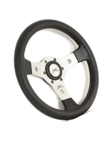 Volante universale Luisi Falcon 31 310mm in tanegum nero con razza bianca