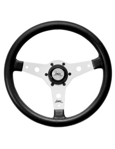 Volante universale Luisi Falcon 34 340mm in tanegum nero con razza bianca