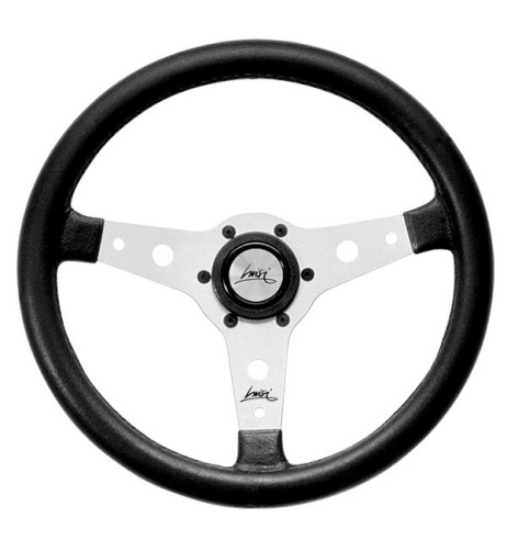 Volante universale Luisi Falcon 34 340mm in tanegum nero con razza bianca