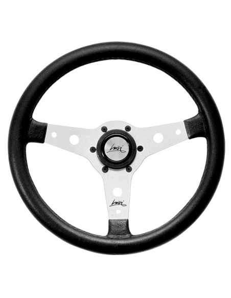 Volante universale Luisi Falcon 34 340mm in tanegum nero con razza bianca