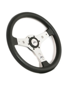 Volante universale Luisi Falcon 34 340mm in tanegum nero con razza bianca 2