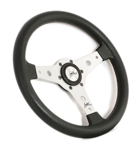 Volante universale Luisi Falcon 34 340mm in tanegum nero con razza bianca