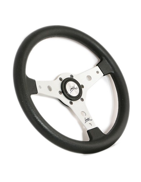 Volante universale Luisi Falcon 34 340mm in tanegum nero con razza bianca