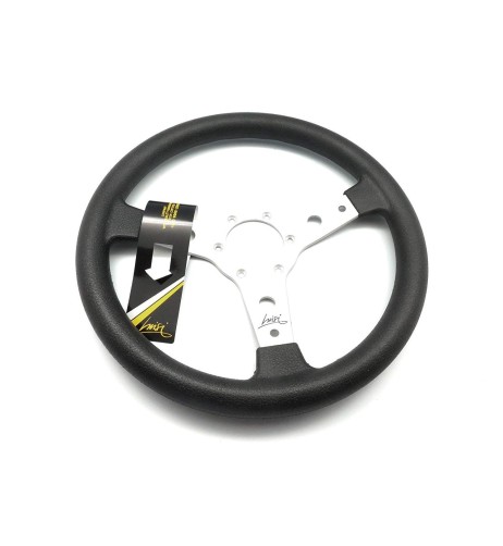 Volante universale Luisi Falcon 34 340mm in tanegum nero con razza bianca