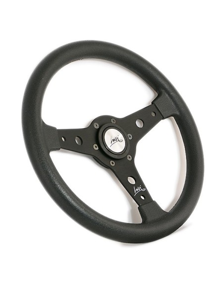 Volante universale Luisi Falcon 34 340mm in tanegum nero con razza nera