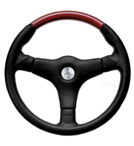 Volante universale Luisi Giba 3 Anatomico 355mm in mogano e pelle
