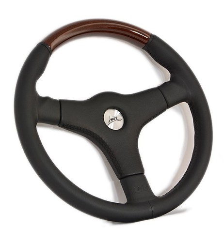 Volante universale Luisi Giba 3 Anatomico 355mm in mogano e pelle